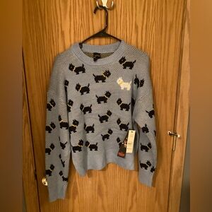 SALE! NWT Stranger Things Erica Sinclair Scottie Dog Sweater | Gray Knit | Sz L